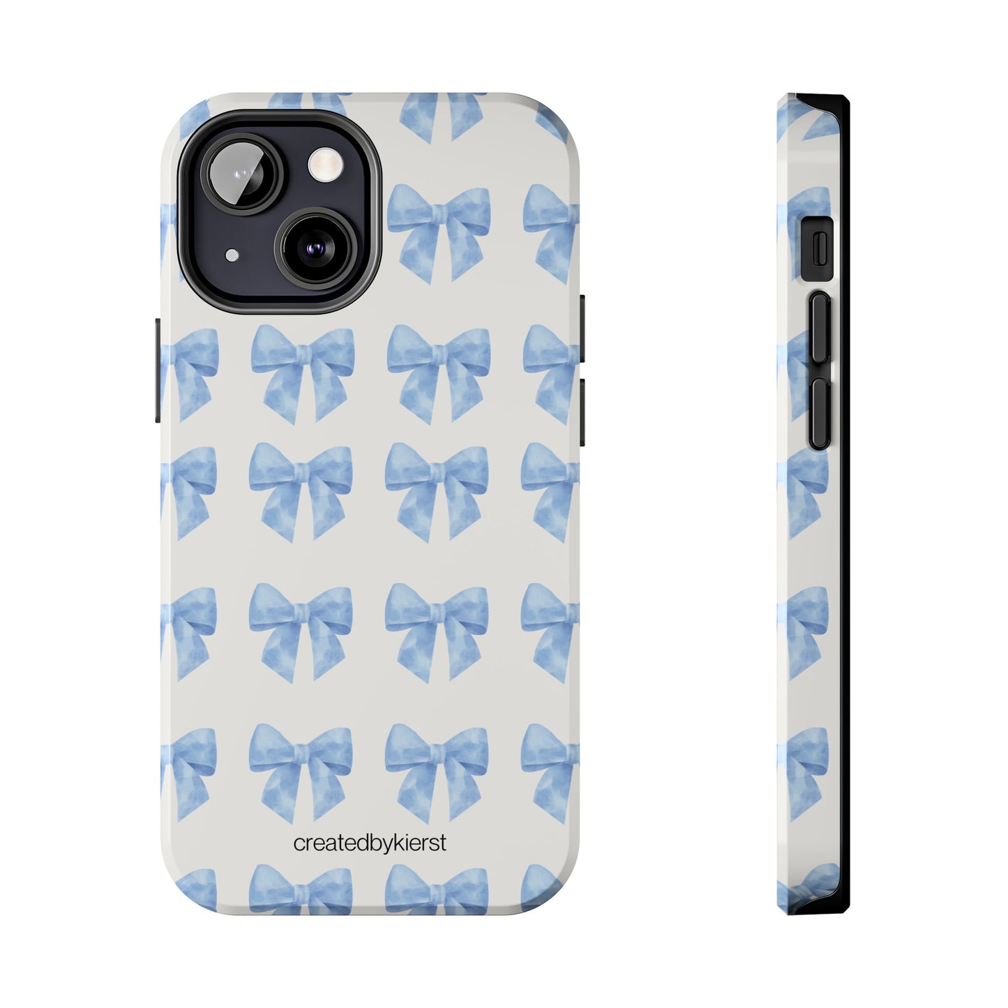 Multiple Blue Bows on Beige iPhone Case