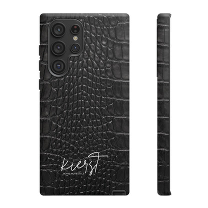 Black Alligator Print Samsung Galaxy Phone Case