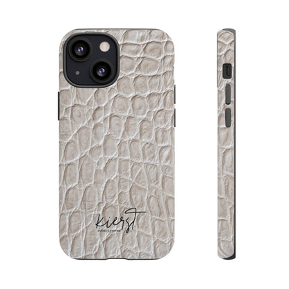 Cream Reptile Print iPhone Case