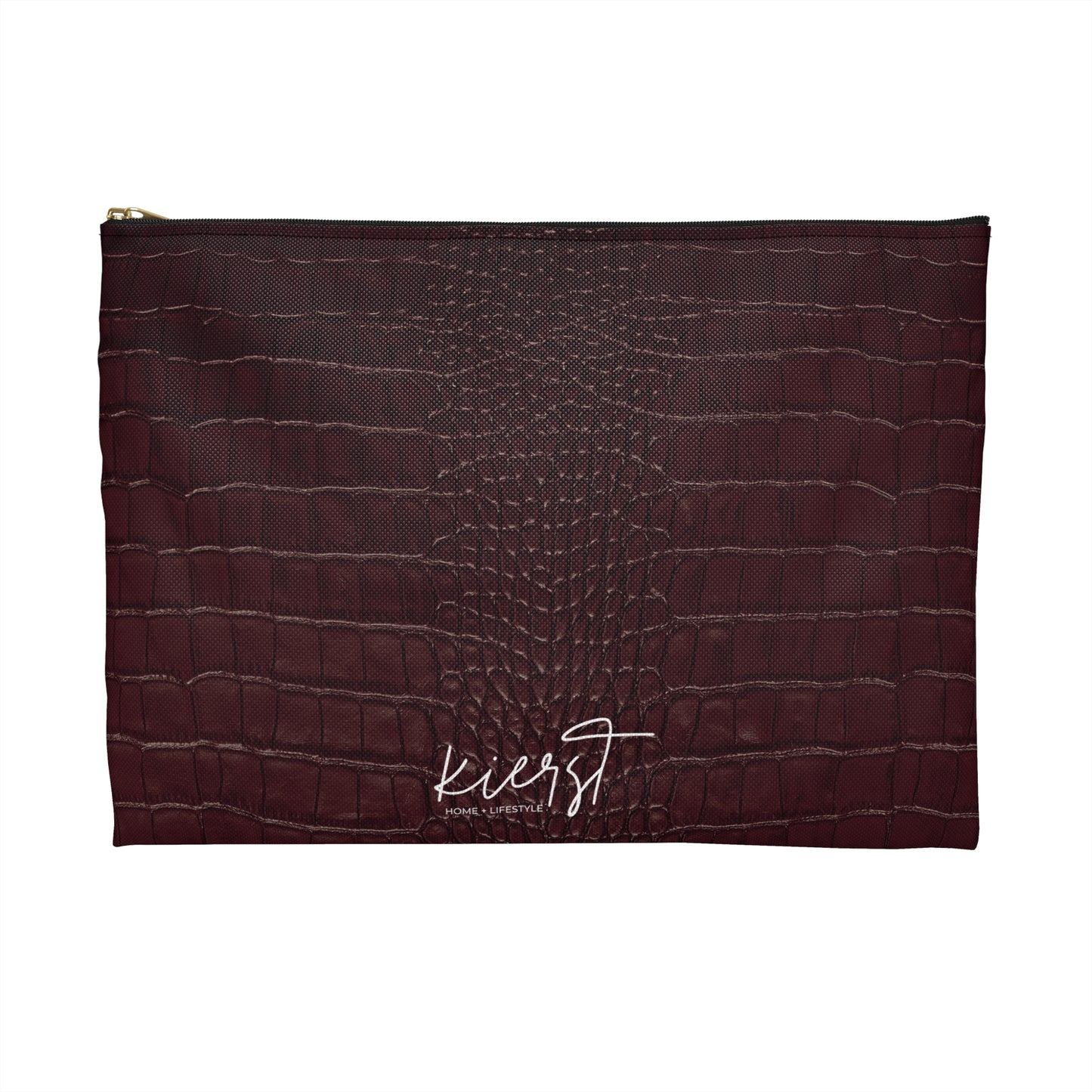 Signature Velvet Noir Crocodile Print Accessory Pouch