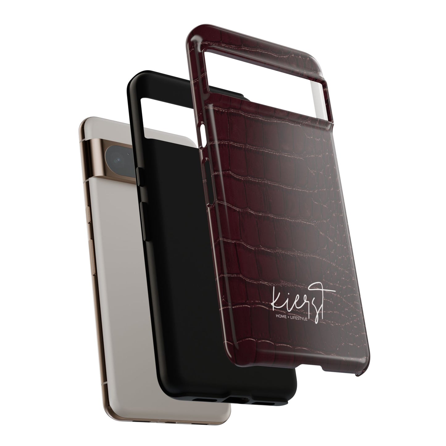 Signature Velvet Noir Crocodile Print Google Pixel Phone Case