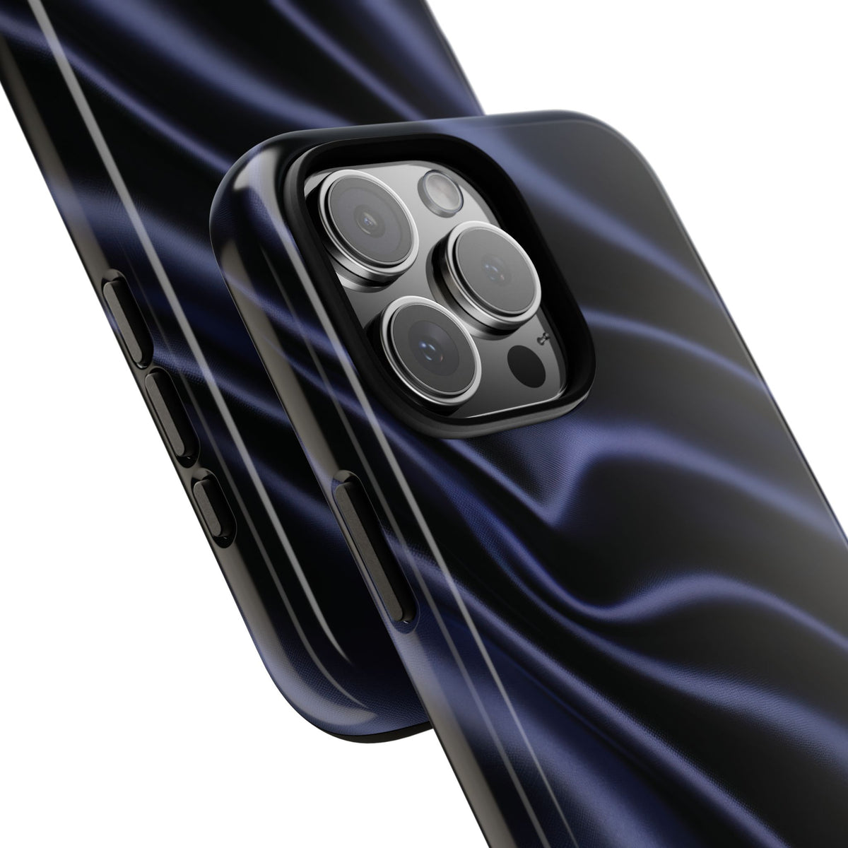 Navy Silk Print iPhone Case