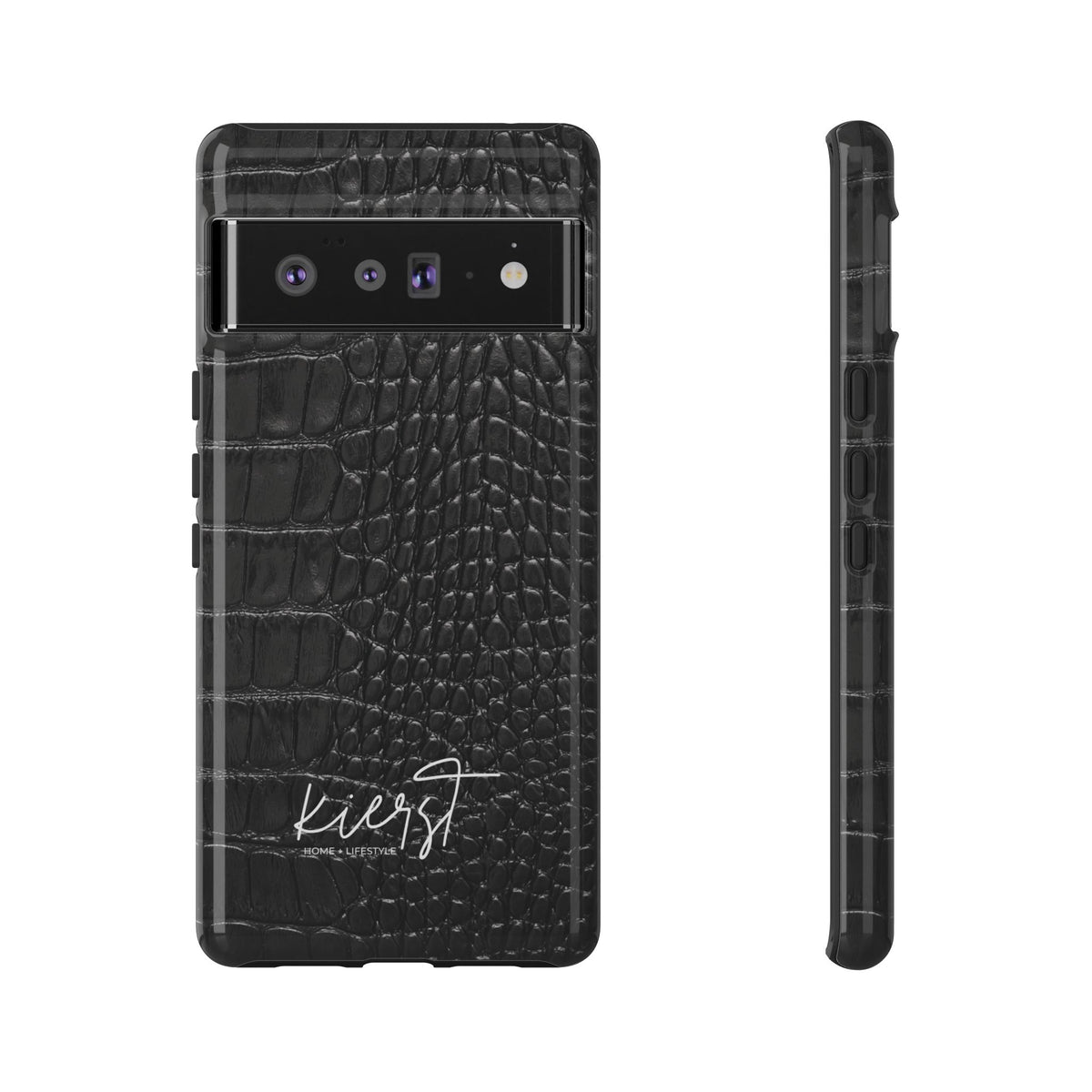 Black Crocodile Print Google Pixel Phone Case