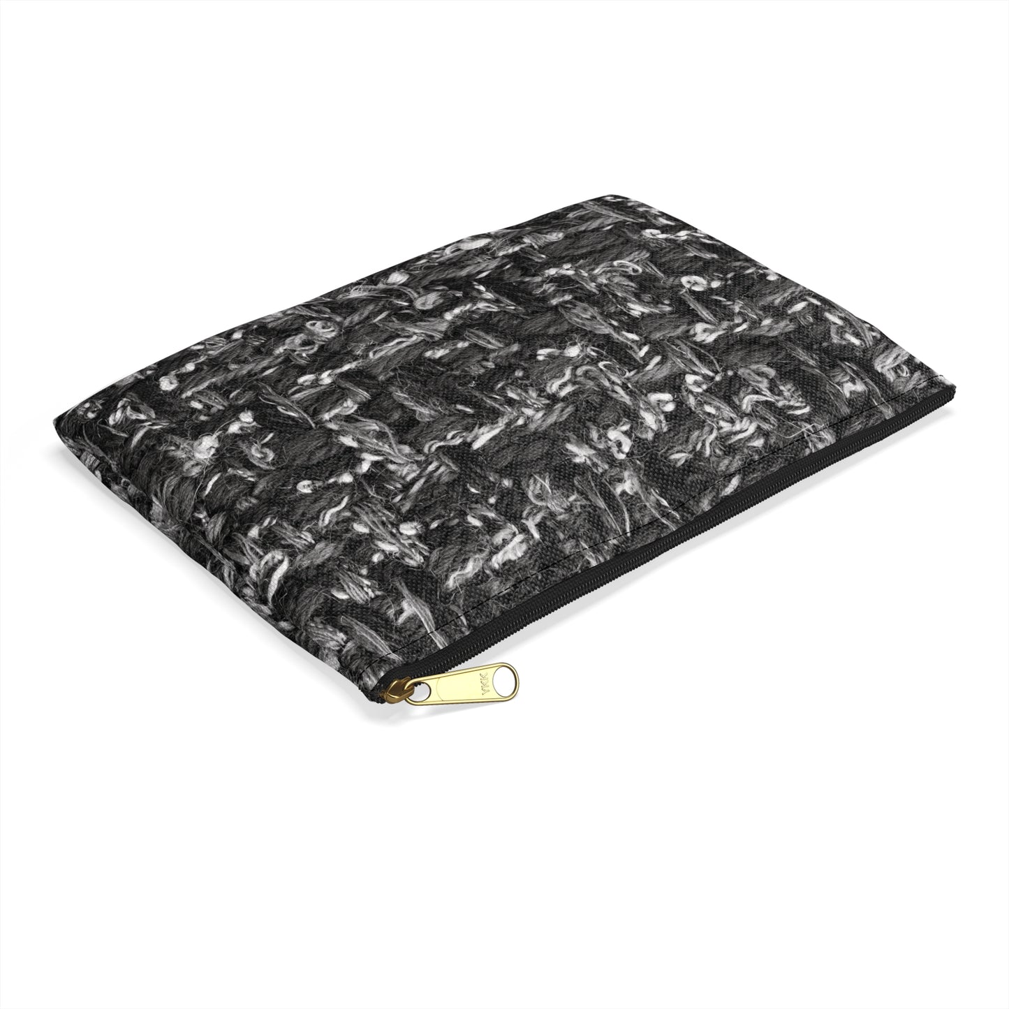 Grey Tweed Print Accessory Pouch
