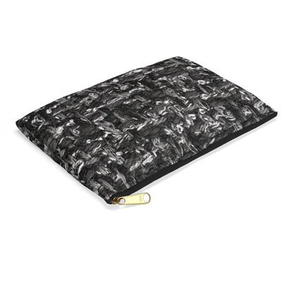 Grey Tweed Print Accessory Pouch