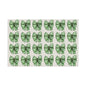 Green and White Stripe Printed Bows on Bone Gift Wrapping Paper