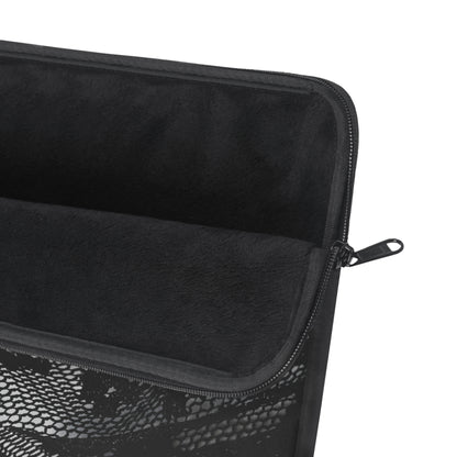 Black + White Lace Print Laptop Sleeve