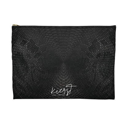 Black + Grey Snake Print Accessory Pouch