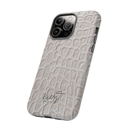 Cream Reptile Print iPhone Case