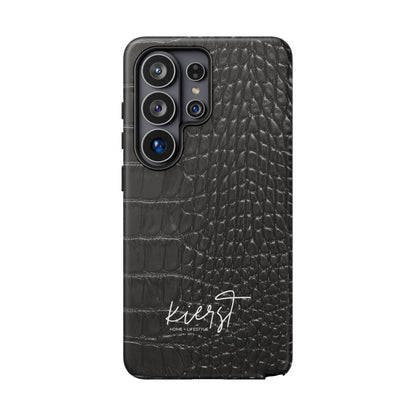 Black Crocodile Print Samsung Galaxy Phone Case