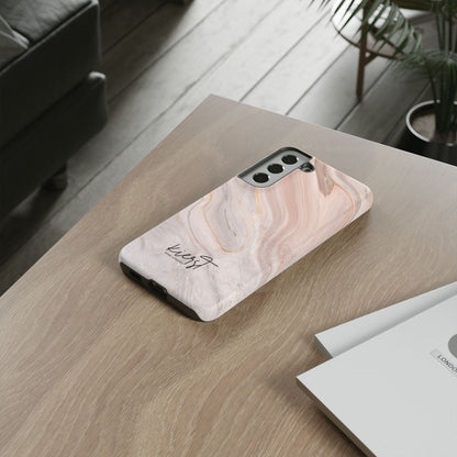 Blush Swirl Marble Samsung Galaxy Phone Case | Subtle Design, Timeless Tone