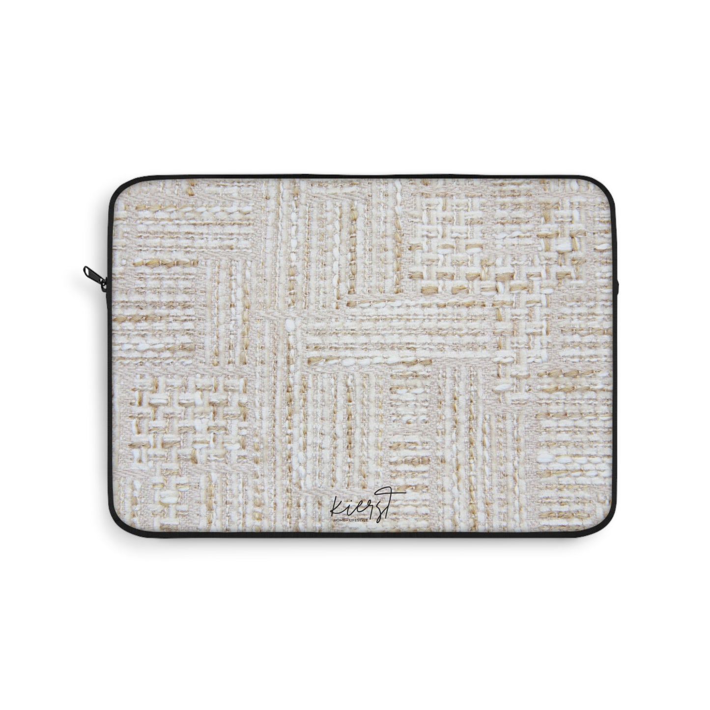 Cream + Gold Tweed Print Laptop Sleeve