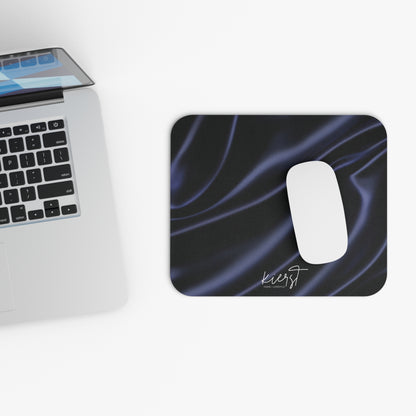 Navy Silk Print Mouse Pad