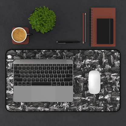 Grey Tweed Print Desk Mat