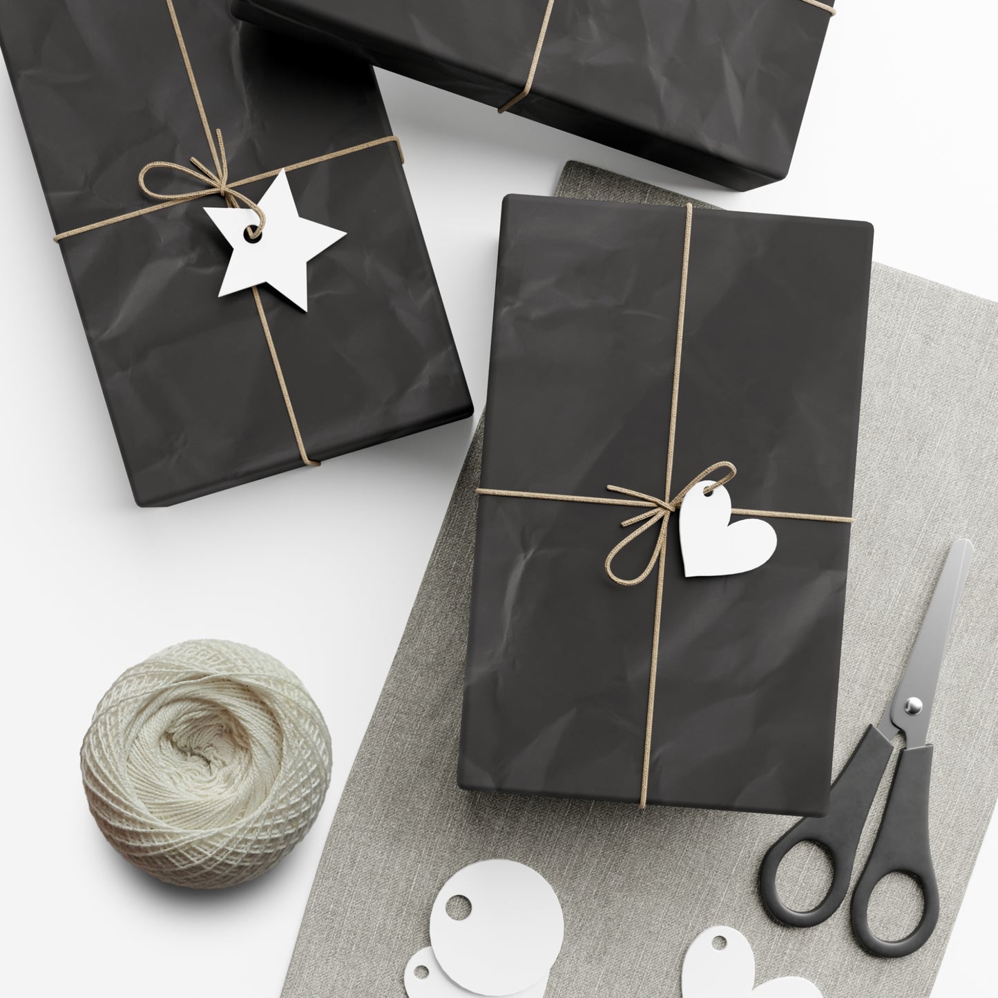 Black Crinkle Paper Inspired Gift Wrapping Paper