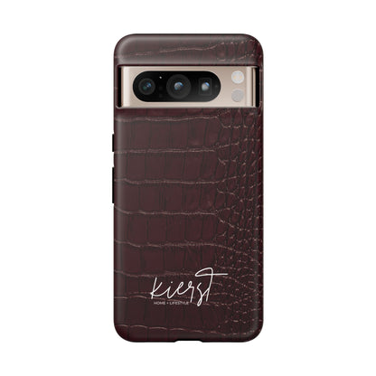 Signature Velvet Noir Crocodile Print Google Pixel Phone Case