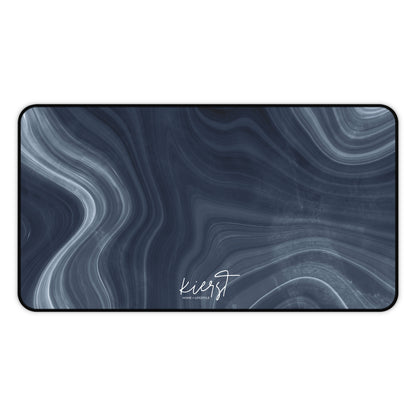 Navy Marble Print Desk Mat