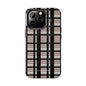 Tan, Black, and Black Glitter Plaid iPhone Case