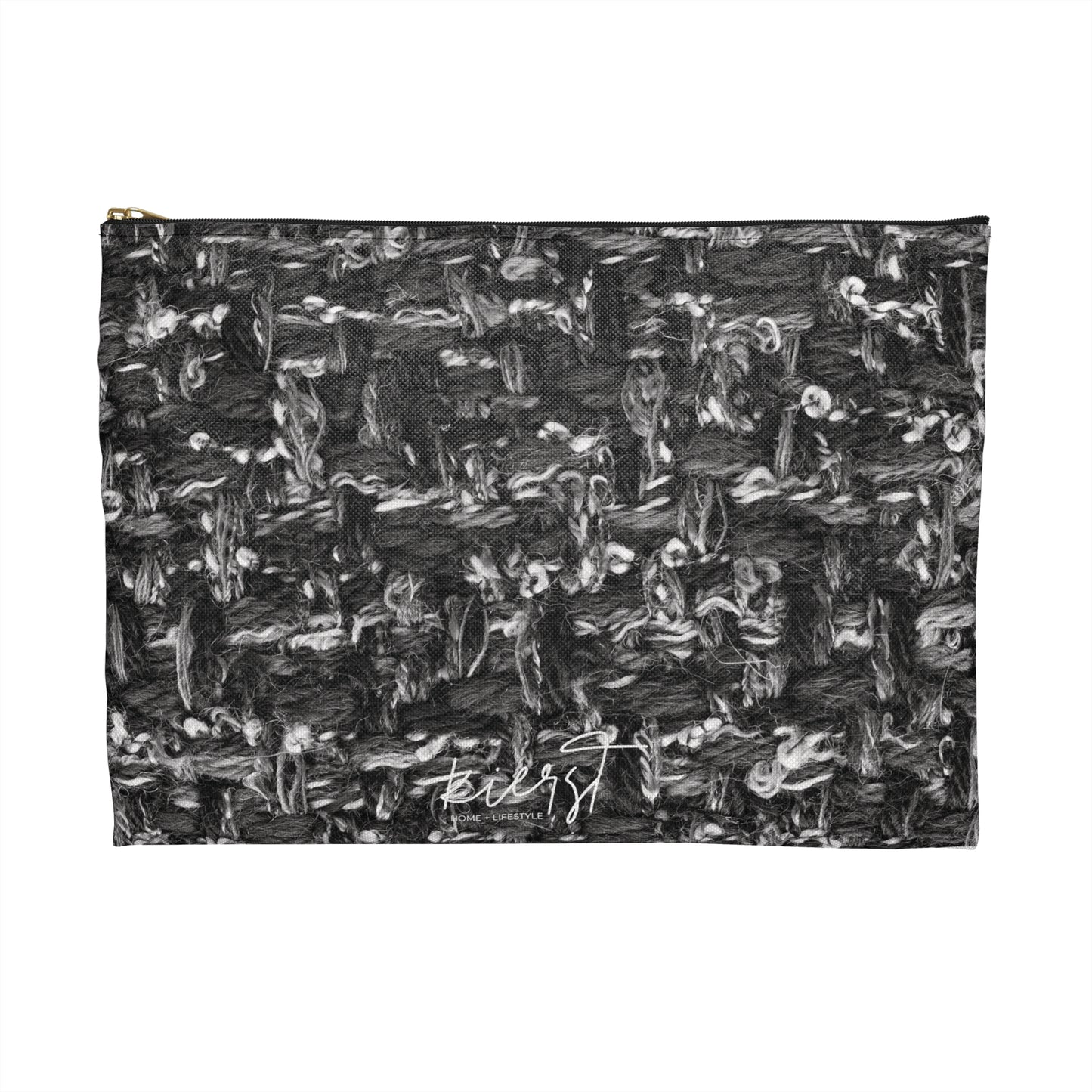 Grey Tweed Print Accessory Pouch