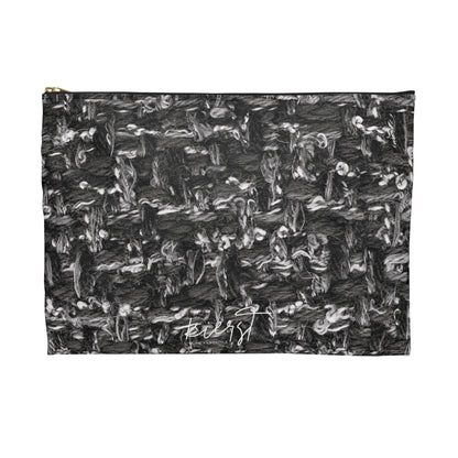 Grey Tweed Print Accessory Pouch