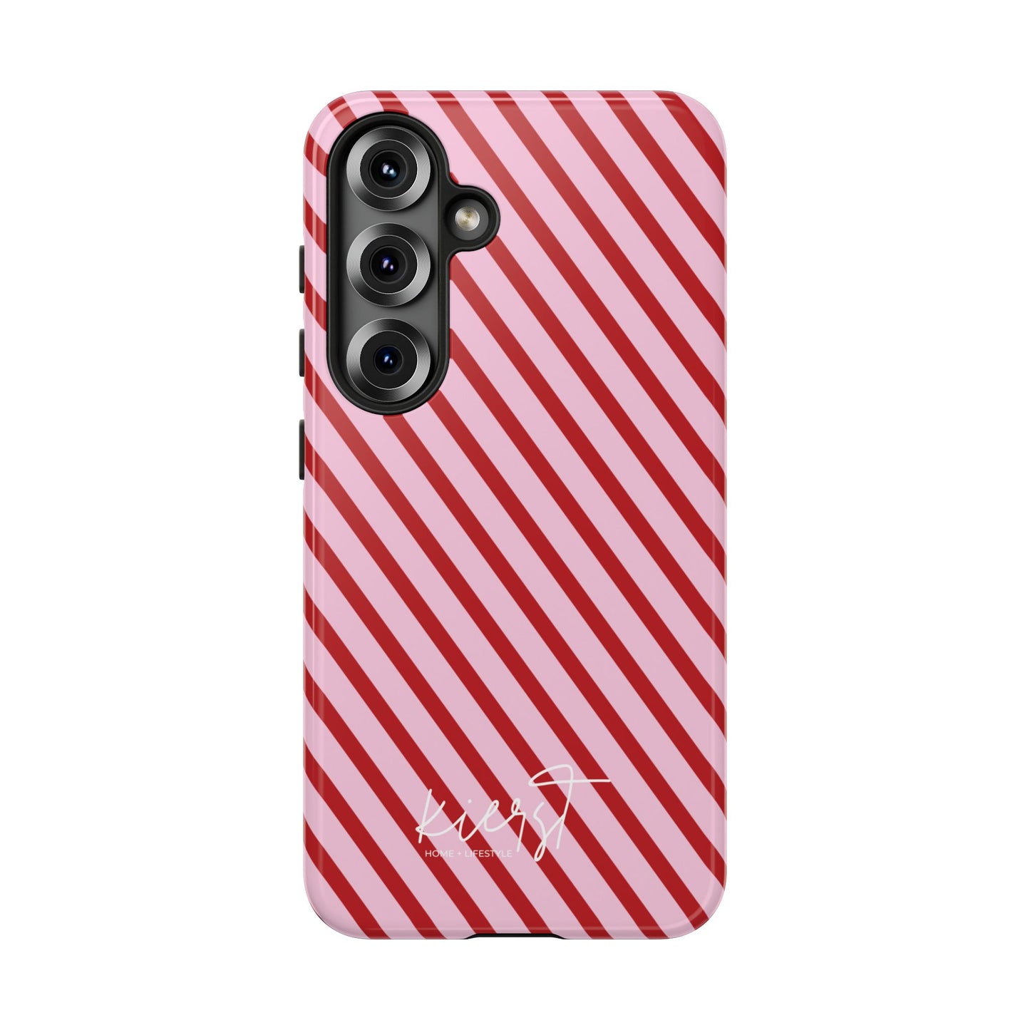 Holiday 25 Pink and Red Diagonal Striped Samsung Galaxy Phone Case