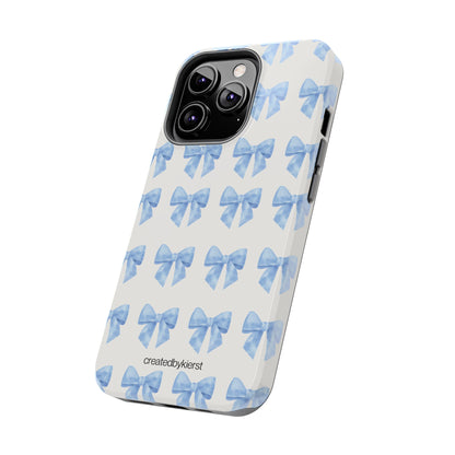 Multiple Blue Bows on Beige iPhone Case