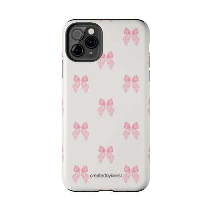 Pink Multiple Bows on Beige iPhone Case