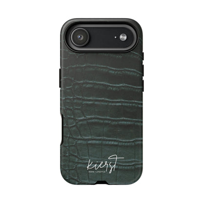 Emerald Crocodile Print iPhone Case