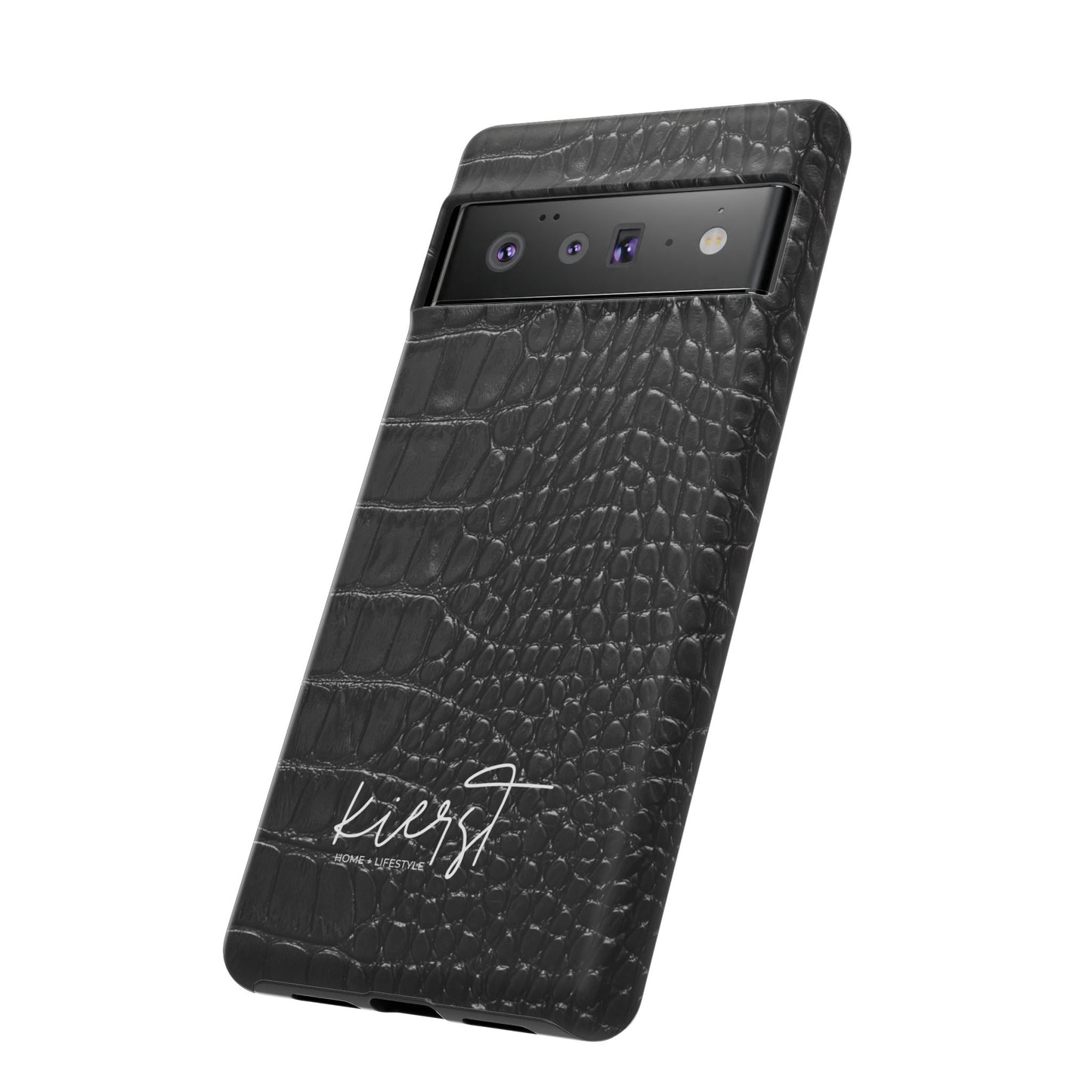Black Crocodile Print Google Pixel Phone Case
