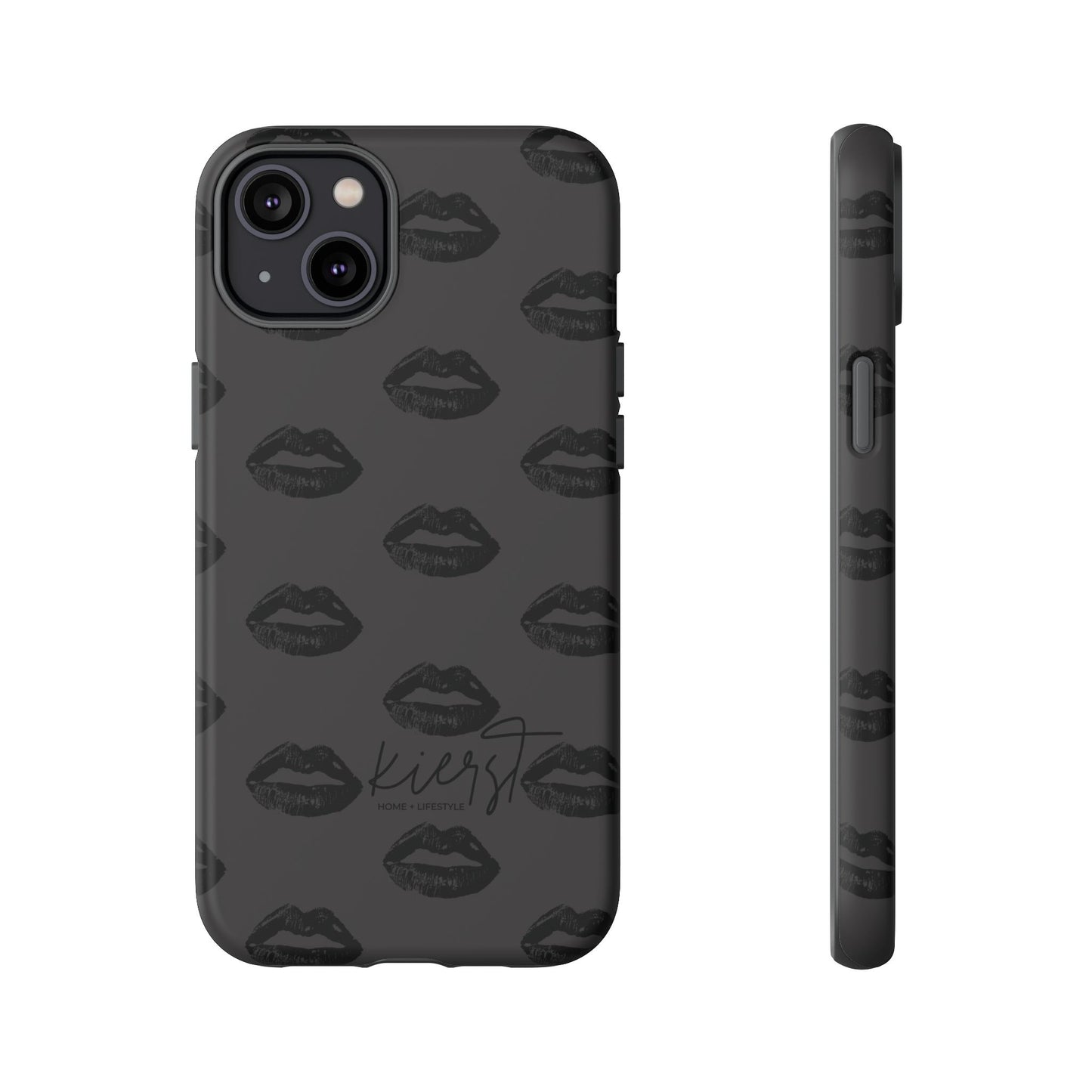 Black Lips on Charcoal iPhone Case