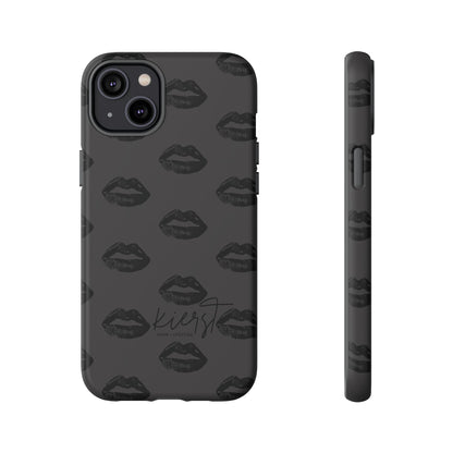 Black Lips on Charcoal iPhone Case