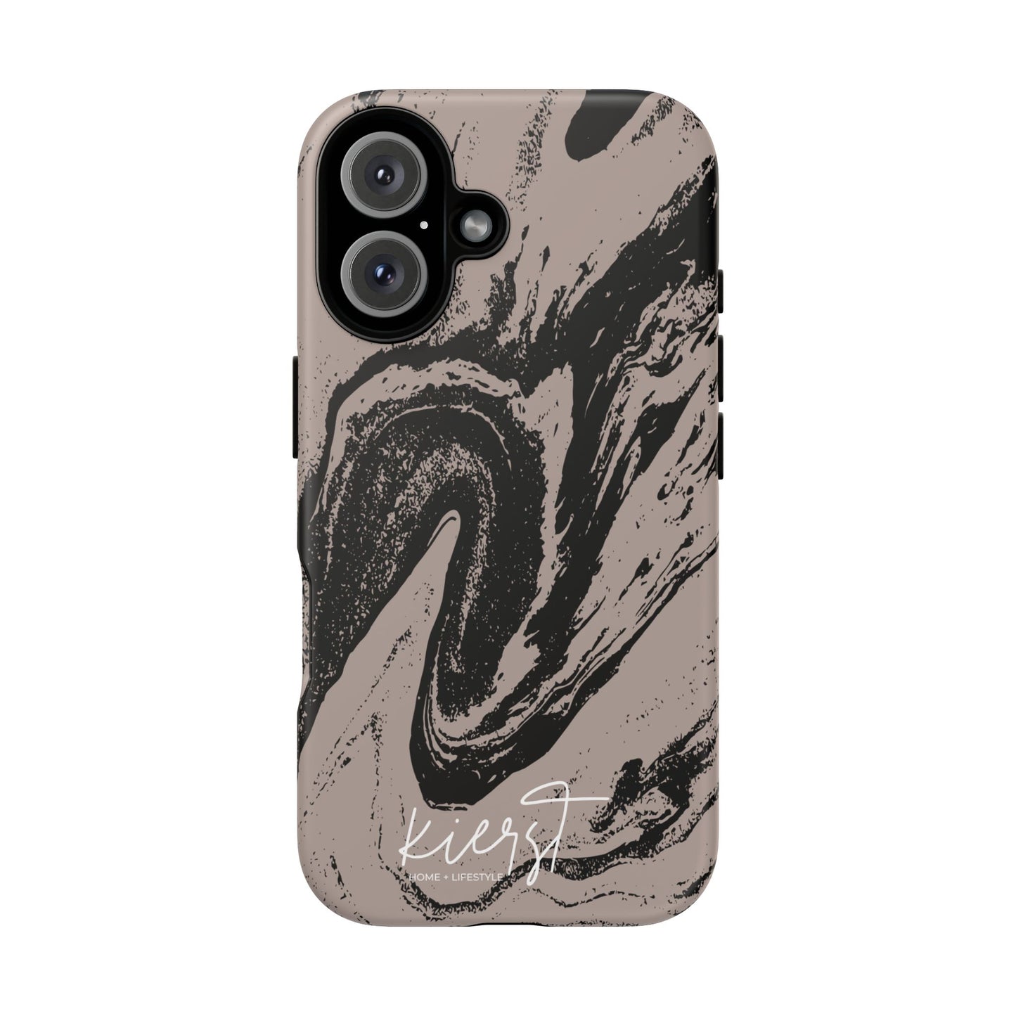 Taupe and Black Marble iPhone Case