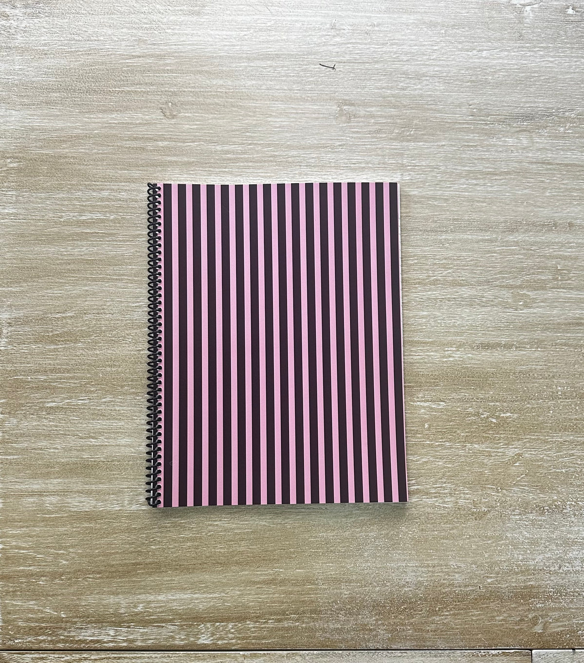 Pink + Signature Velvet Noir Stripes Notebook