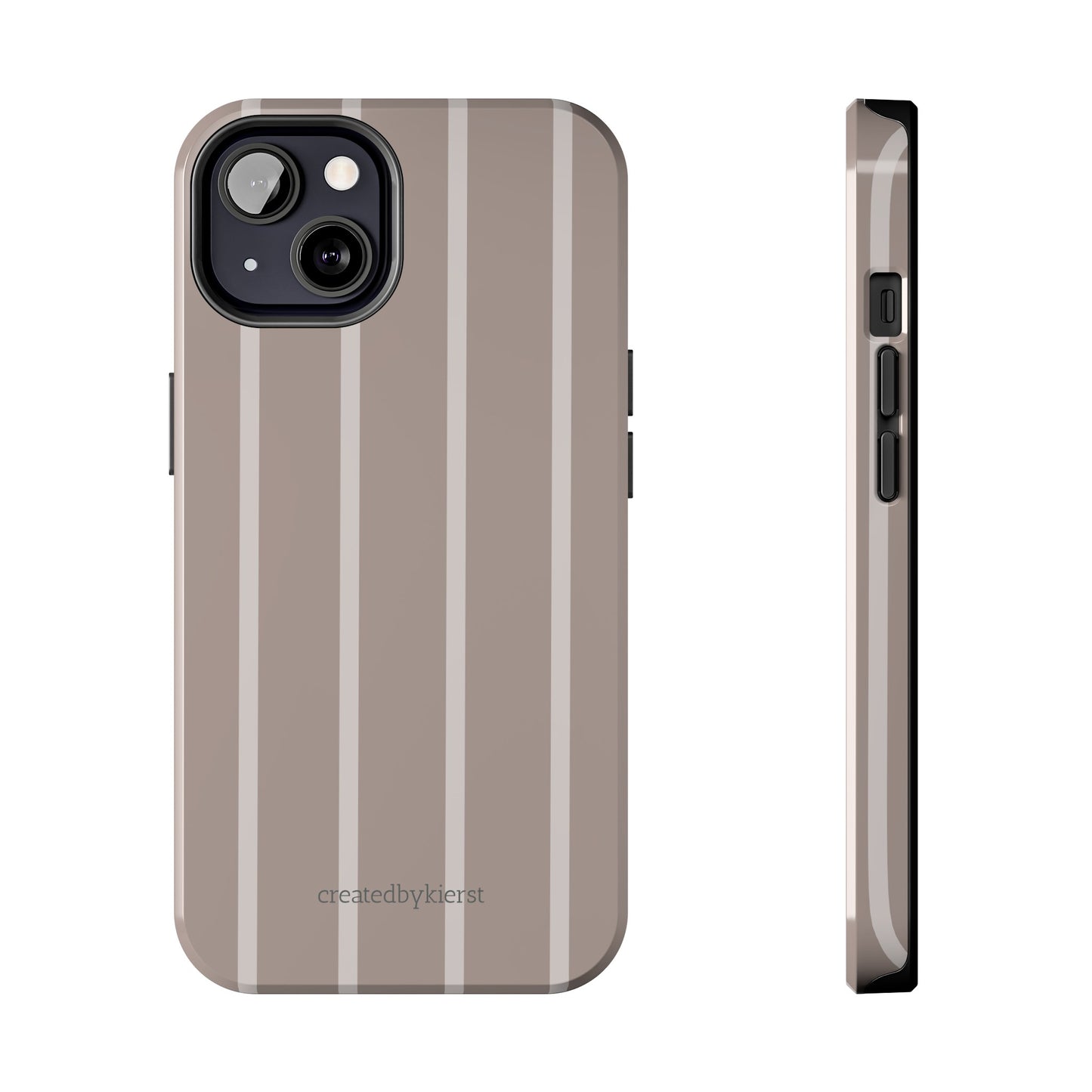 Cream and Brown Vertical Striped iPhone Case