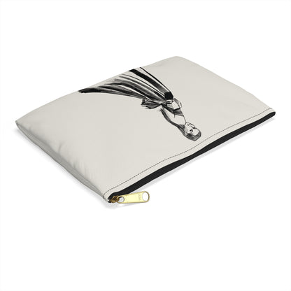 Vintage Fashion Sketch Accessory Pouch – Elegant Couture Illustration on Bone