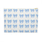 Multiple Blue Bows on Beige Accessory Pouch