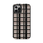 Tan, Black, and Black Glitter Plaid iPhone Case