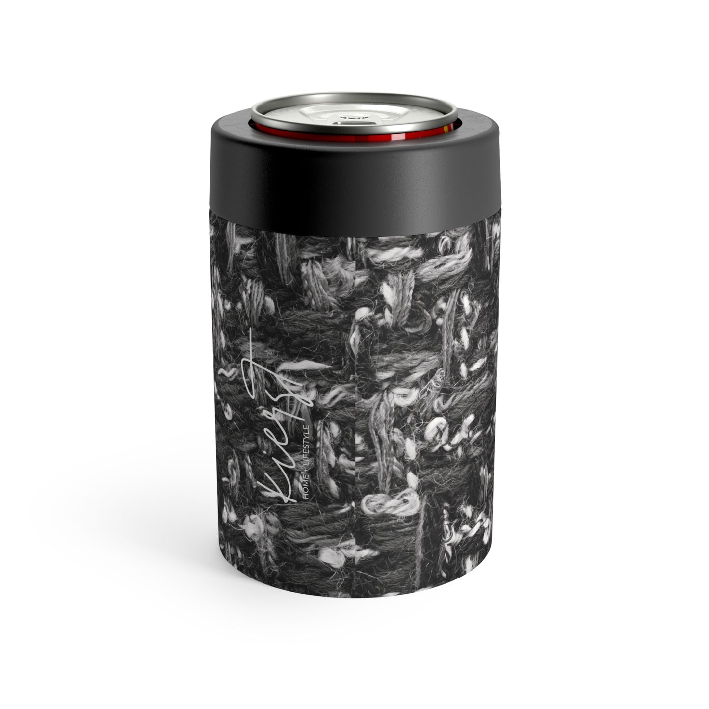 Grey Tweed Print Can Holder