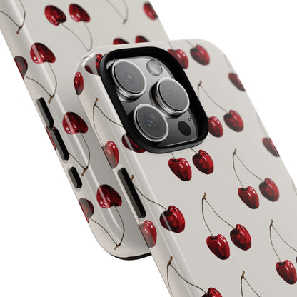 Moody Cherry Stems on White Bone iPhone Case