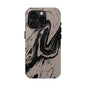 Taupe and Black Marble iPhone Case