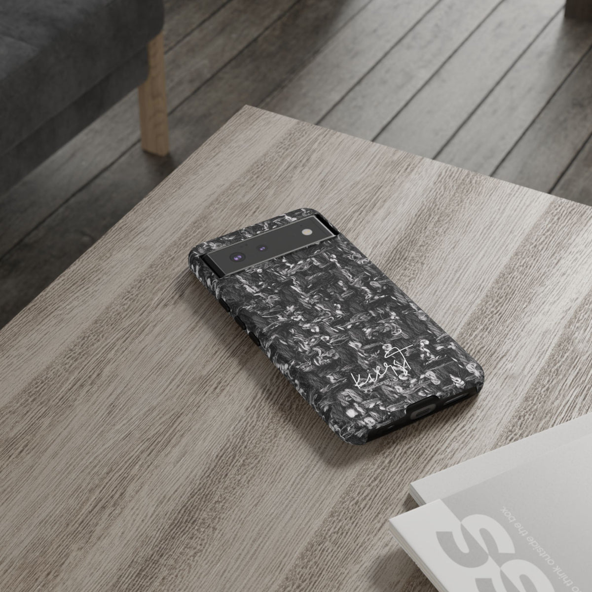 Grey Tweed Print Google Pixel Phone Case