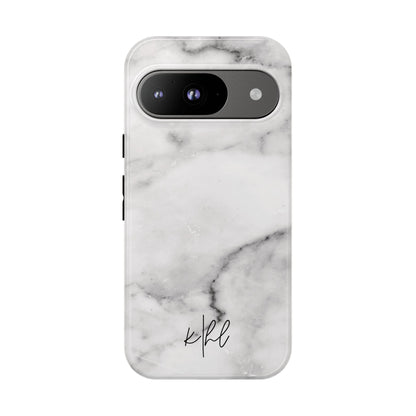Lived-In White and Grey Marble Google Pixel Case