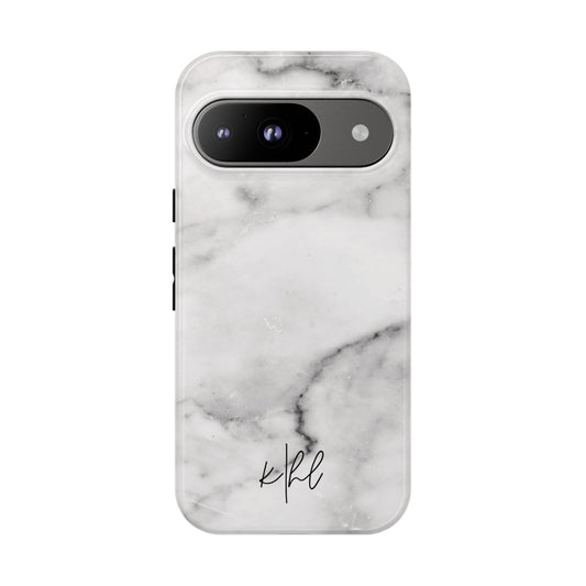 Lived-In White and Grey Marble Google Pixel Case