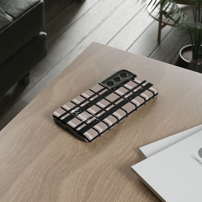 Elevated Neutrals Plaid Samsung Galaxy Case | Structured Style, Soft Edge