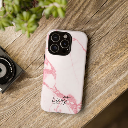 Pink + White Marble iPhone Case