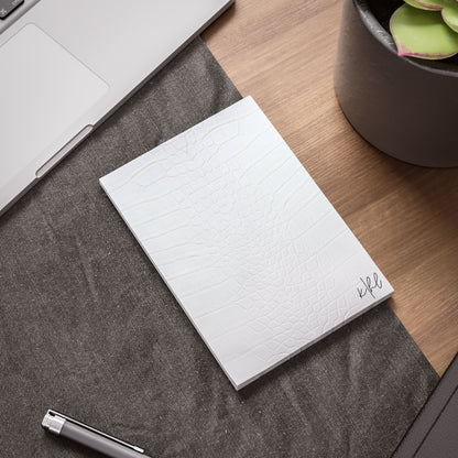 White Alligator Post-it® Note Pad | Luxe Faux Skin-Inspired Memo Pad