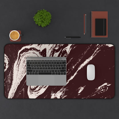 Cream Marble on Signature Velvet Noir Desk Mat