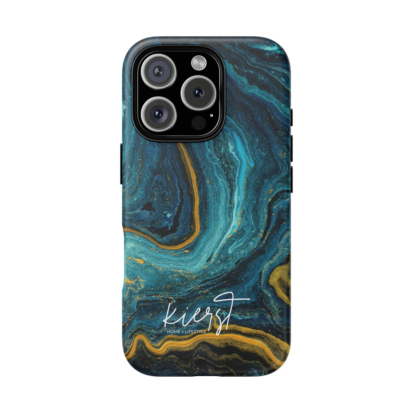 Teal & Gold Marble iPhone Case