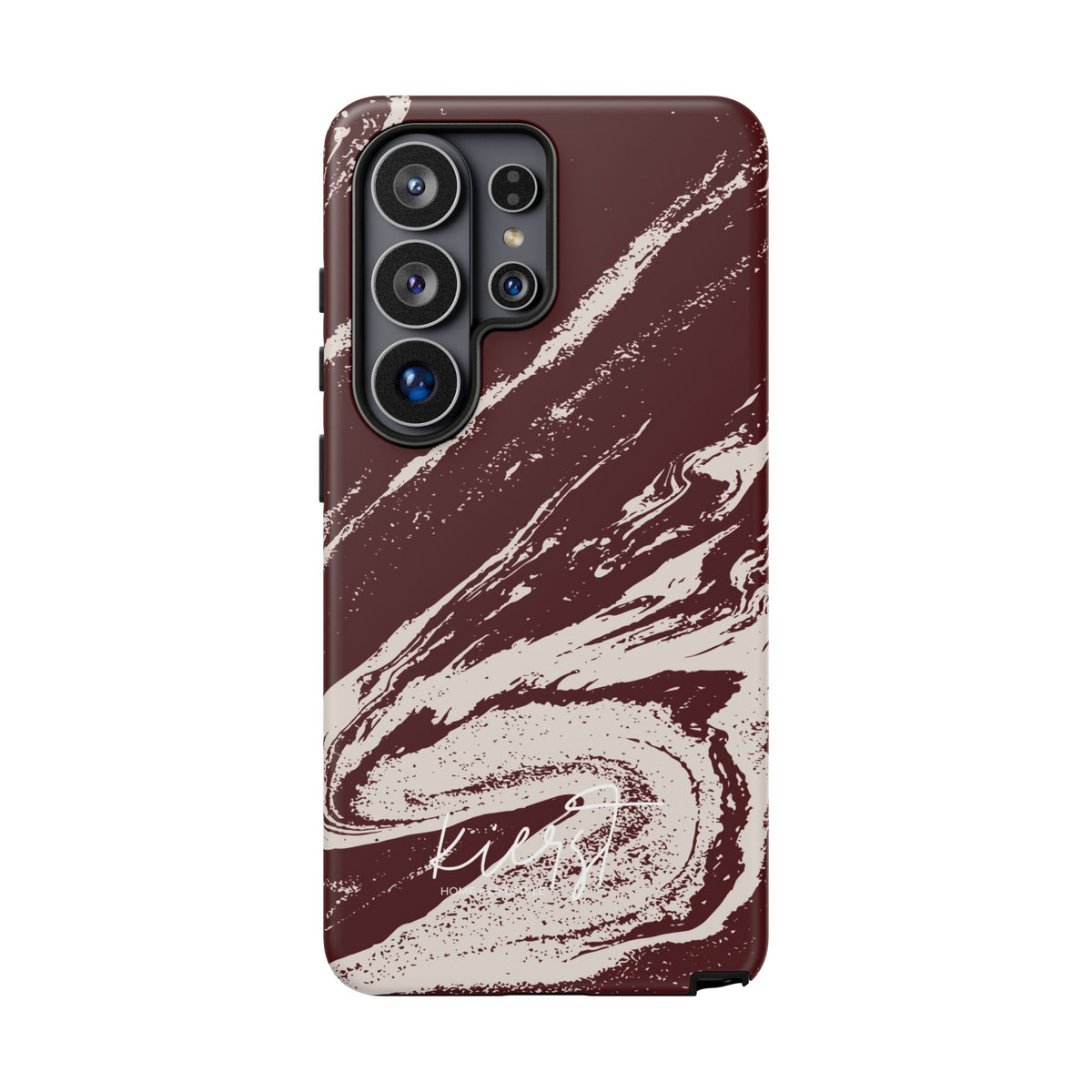 Cream Marble on Signature Velvet Noir Samsung Galaxy Phone Case