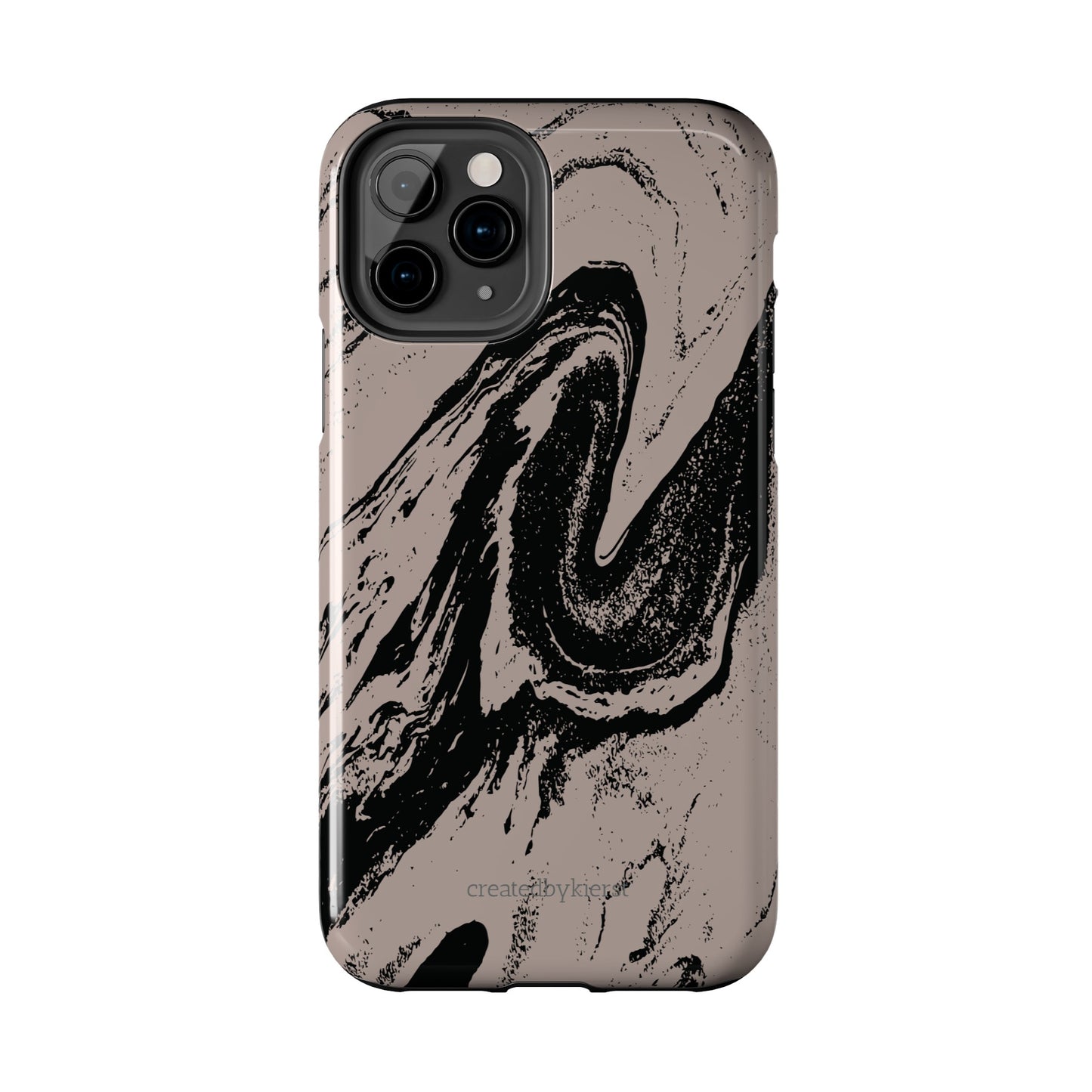 Taupe and Black Marble iPhone Case